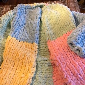 Colorful Striped Fuzzy Jacket